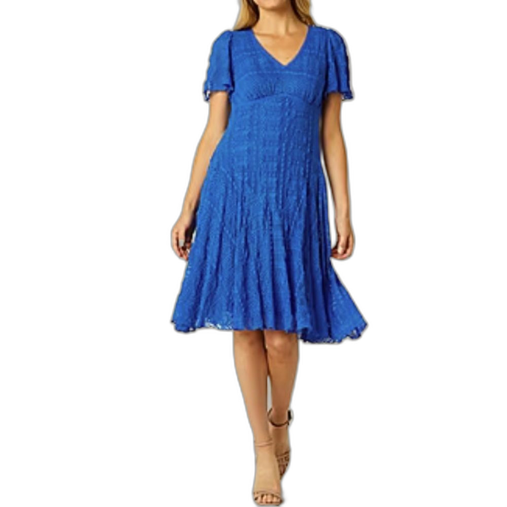 Rabbit Rabbit Rabbit NWOTs Women's Royal Blue Lace Fit & Flare Midi Dress Sz 18